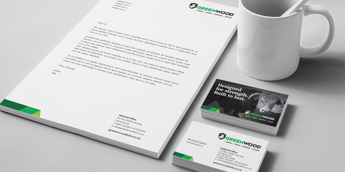 GreenWood letterhead & business card design