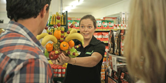 Four Square Brand Campaign Always looking after the locals - fruit flowers