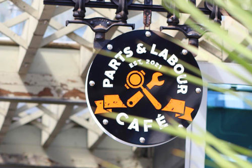Parts & Labour Café Sign2